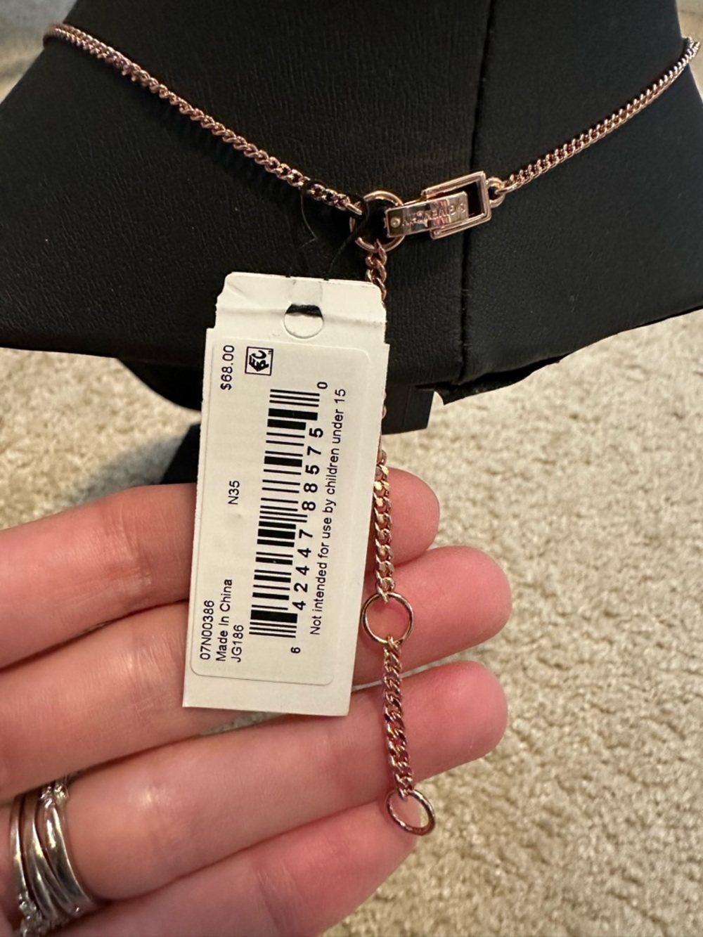 🆕 Givenchy Rose Gold Teardrop Crystal Necklace - Picture 3 of 4